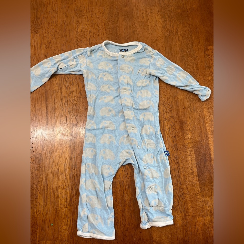 Kickee pants elephant coverall boys 3-6m